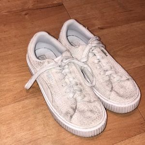 Puma Basket White Crochet Sneakers